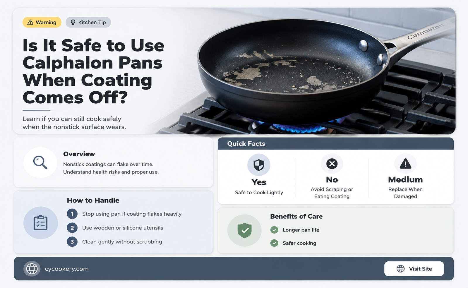 are calphalon pans ok to use when coating comes off
