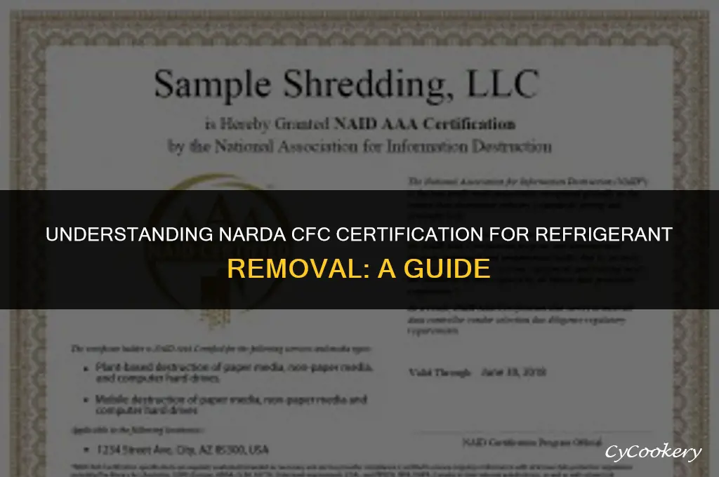 is narda cfc certification required for refrigerent removal