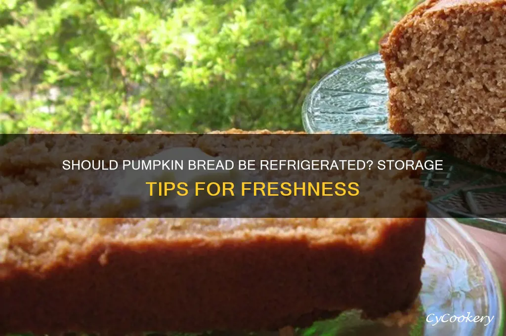 is pumpkin bread supposed to be refrigerated