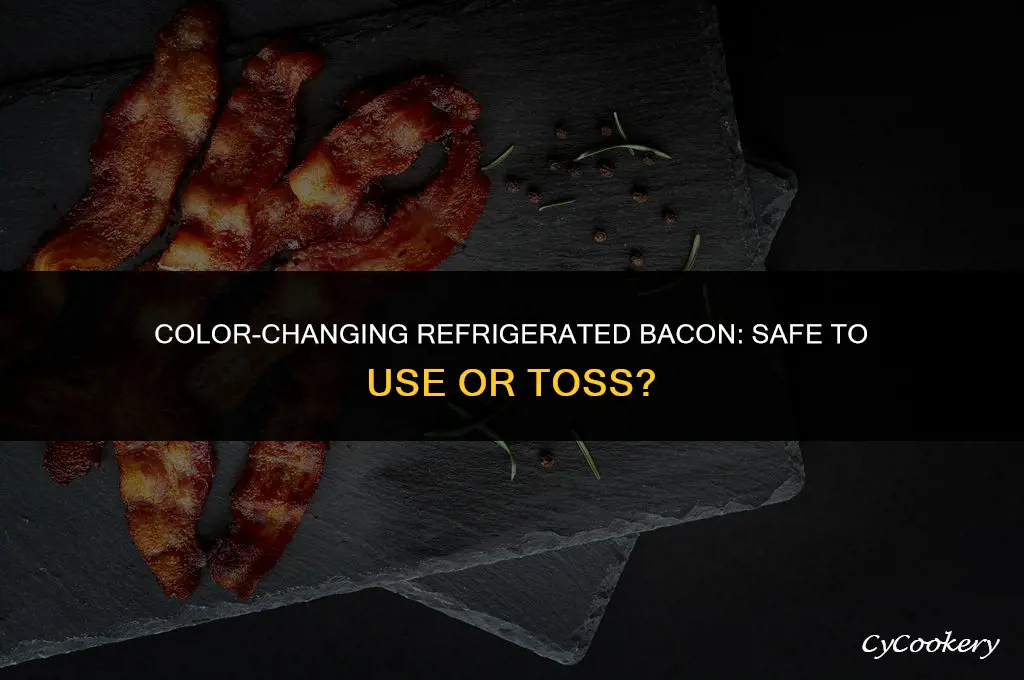 is refrigerated bacon that changes color safe to use