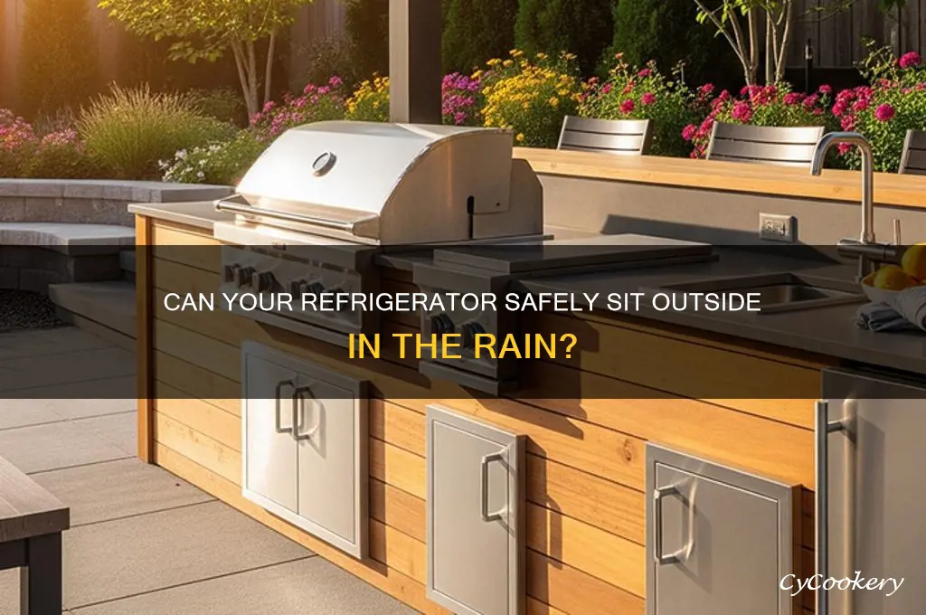 is refrigerator sitting outside in rain okay