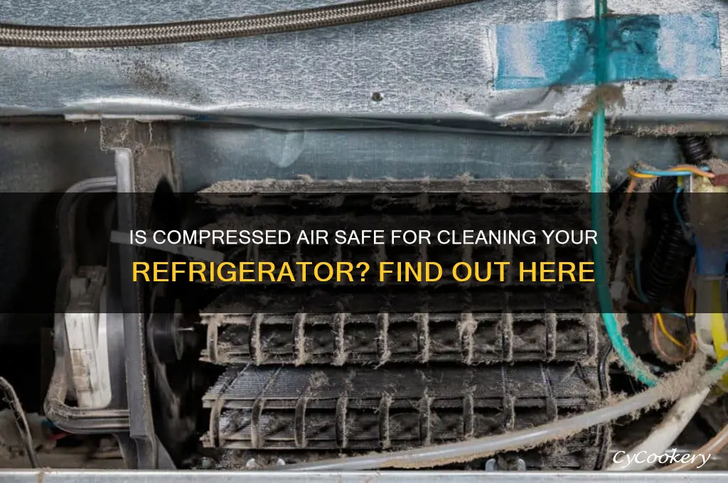 is safe to use compressed air can on refrigerator