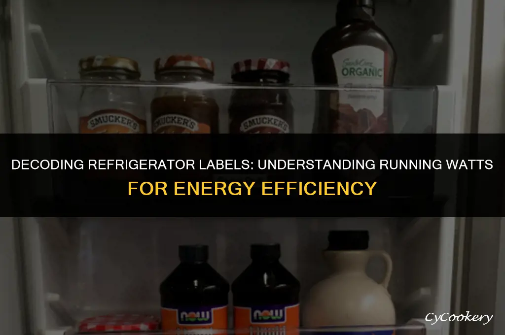 is the label on my refrigerator running watts