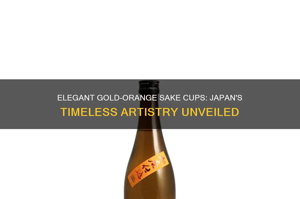 japan sake cup gold orange