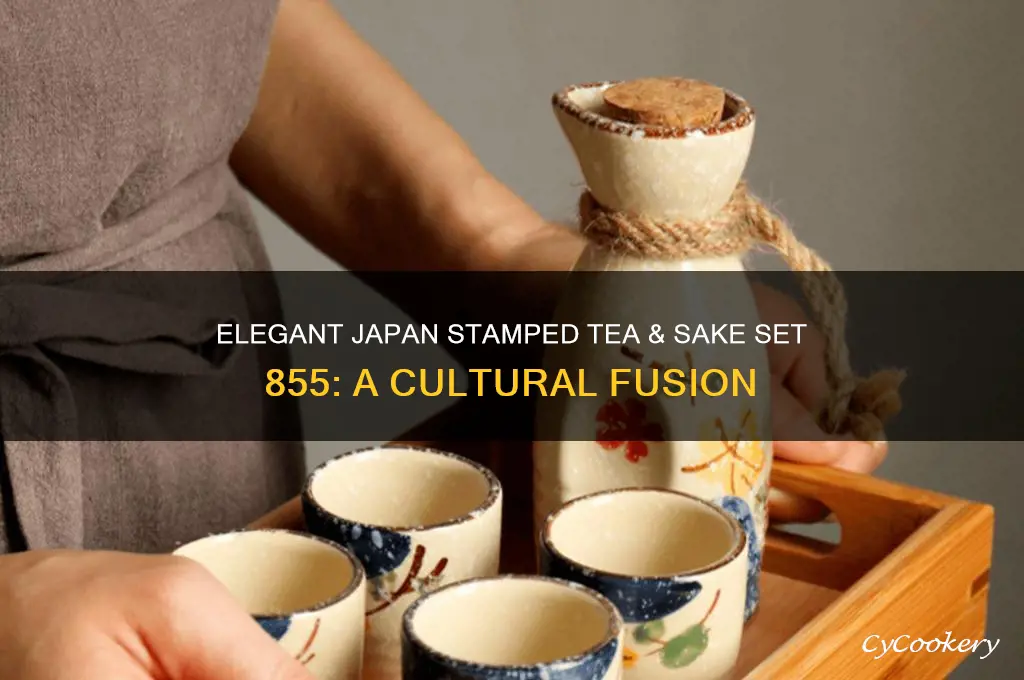 japan stamped tea and sake set 855