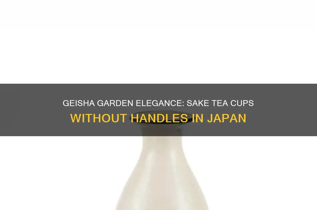 japanese geisha in the garden no handle sake tea cups