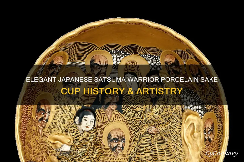 japanese porcelain satsuma warrior sake cup