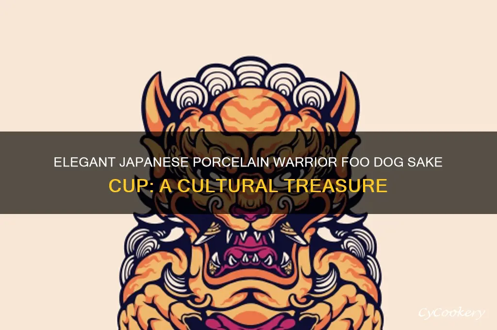 japanese porcelain warrior foo dog sake cup