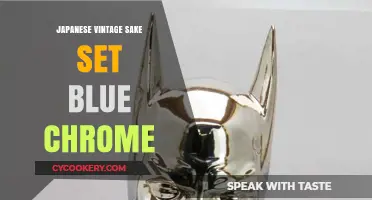 Elegant Blue Chrome Japanese Vintage Sake Set: A Timeless Treasure