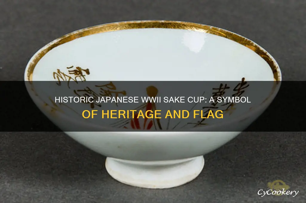 japanese ww2 sake cup with flag