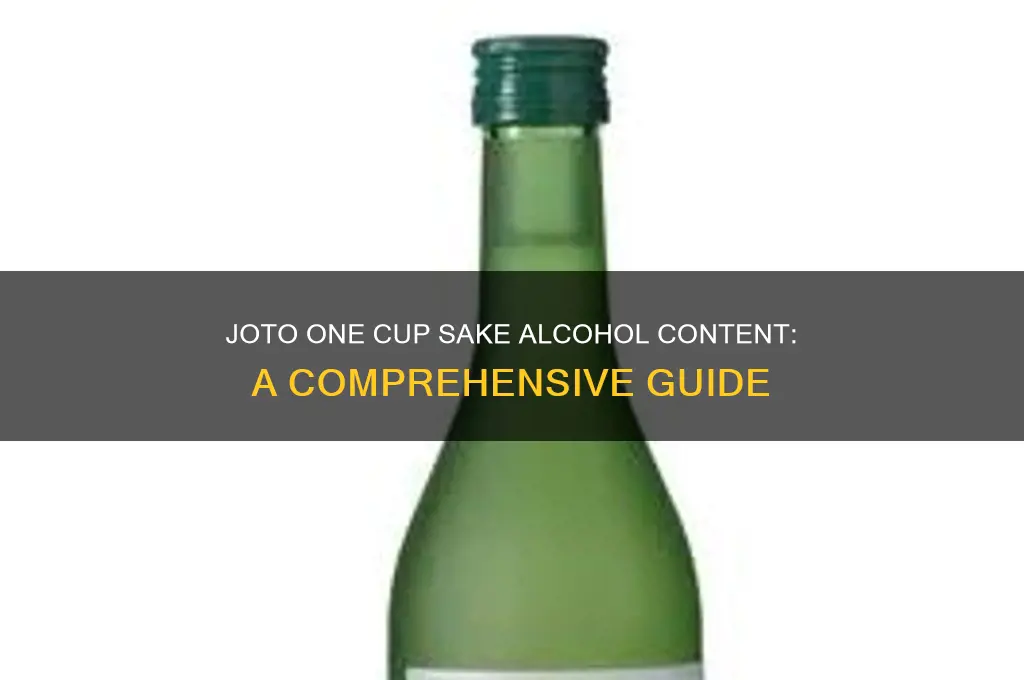 joto one cup sake alcohol content