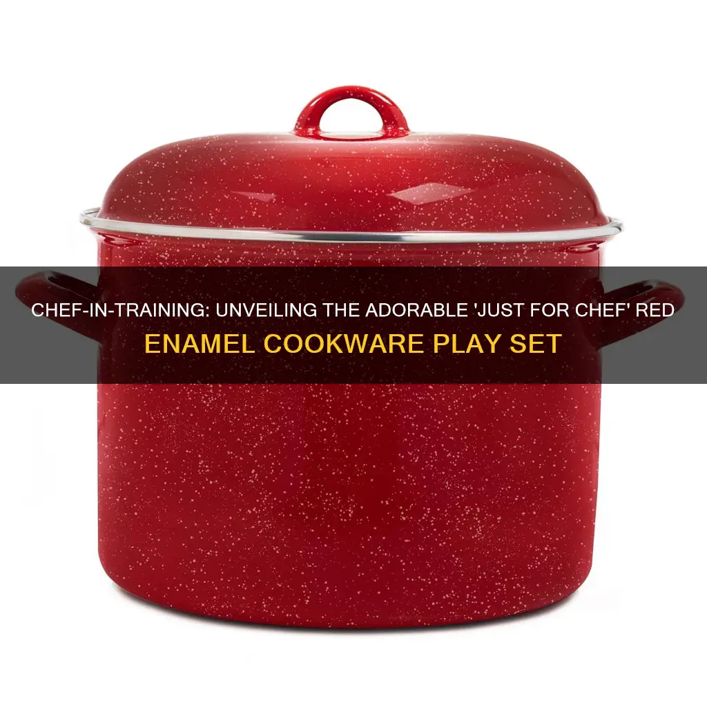 just for chef red enamel cookware play set