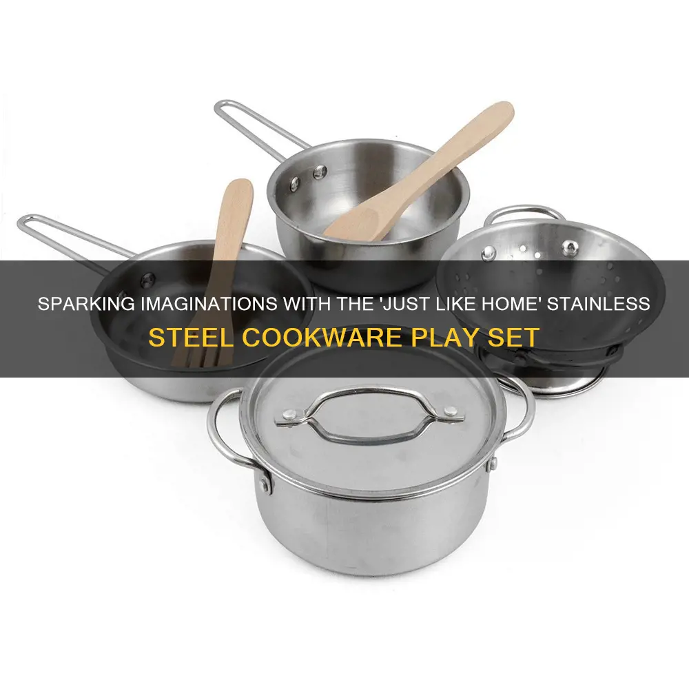 just like home stainless steel cookware play set