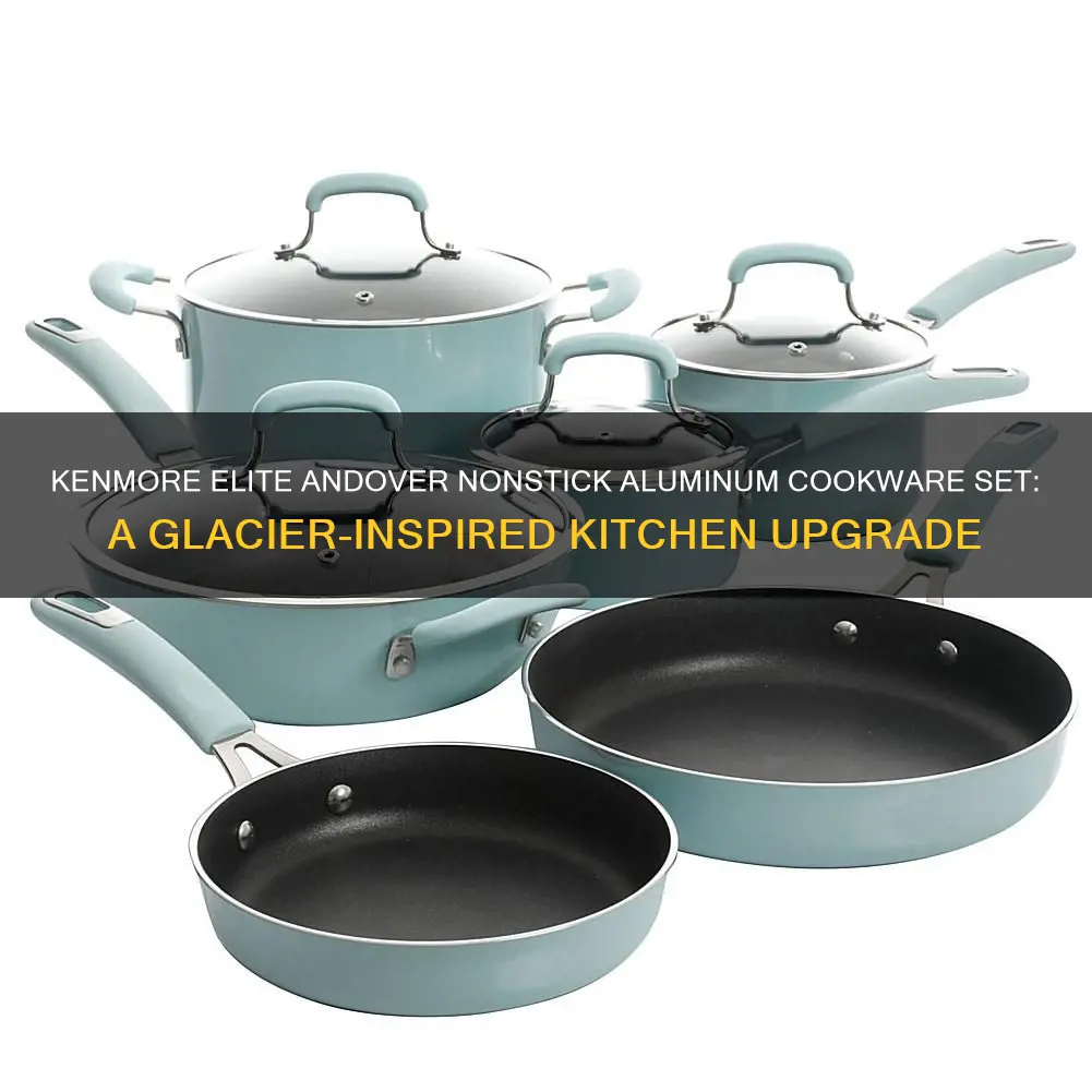 kenmore elite andover nonstick aluminum 10-piece cookware set in glacier