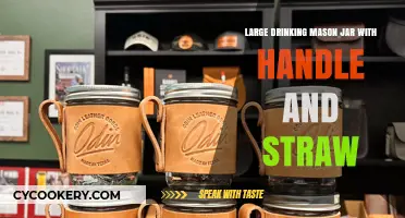 Stylish Mason Jar Mug: Handle, Straw, and Large Capacity for Refreshing Drinks
