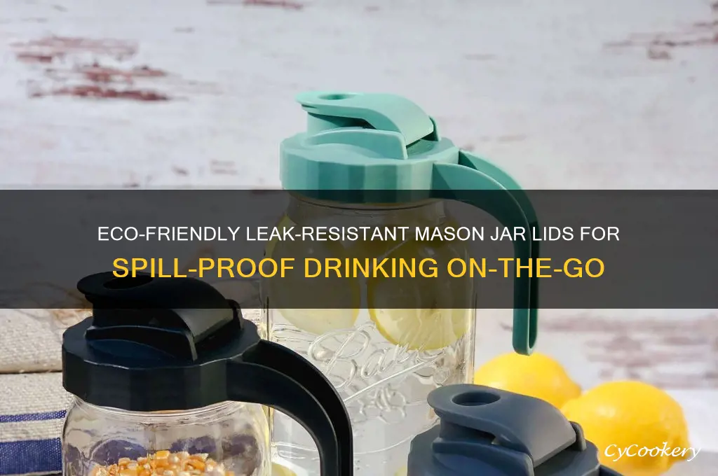 leak resistant drinking lid mason jar