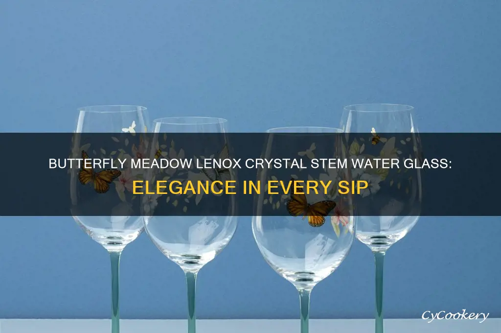 lenox crystal stem water glass butterfly meadow