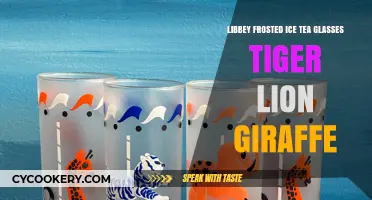 Libbey Frosted Ice Tea Glasses: Tiger, Lion, Giraffe Wildlife Collection