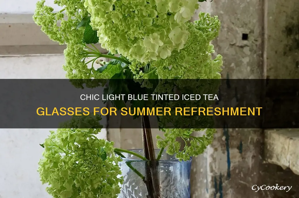 light blue tinted iced tea glasses