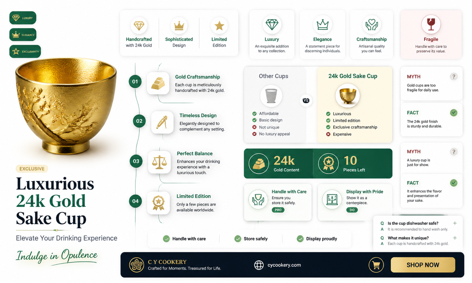 24k gold sake cup
