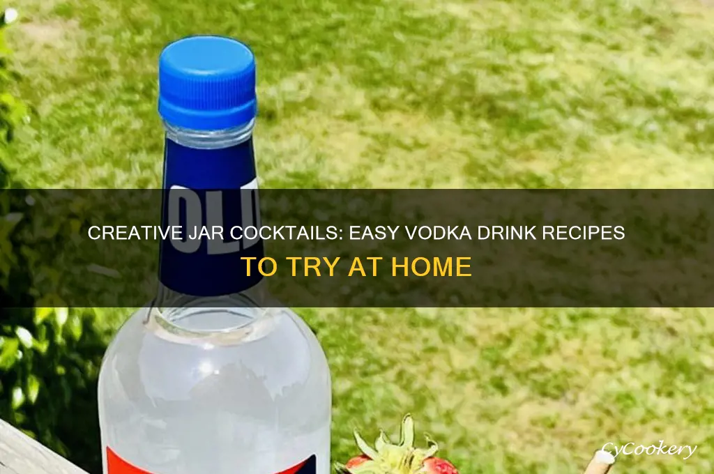 making drinks with vodka in jar
