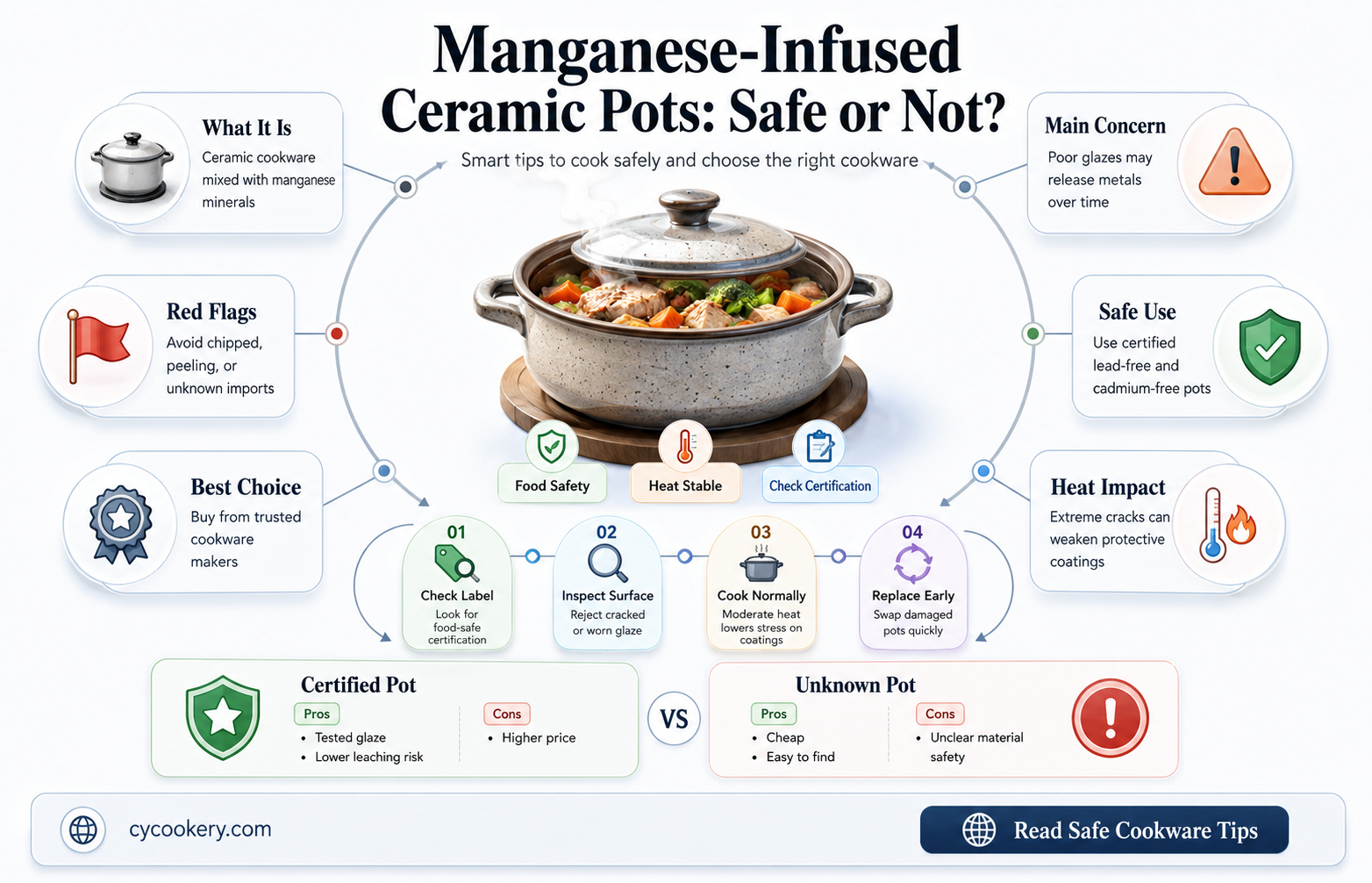 are cooking pots ceramic with manganese safe
