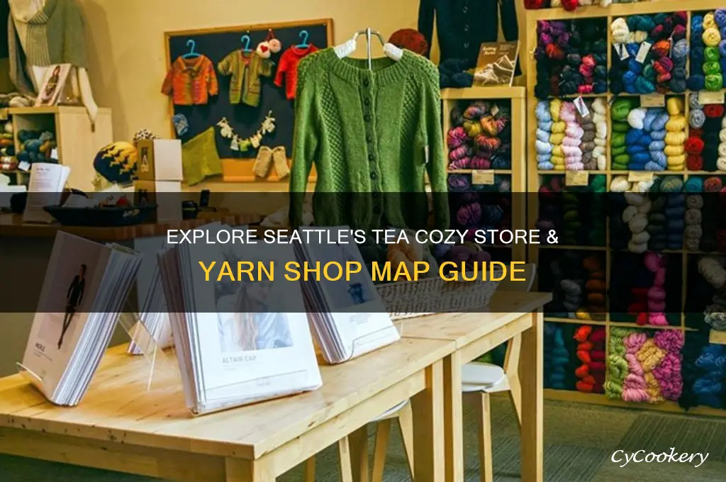 map showing the tea cozy store and seattle yarn