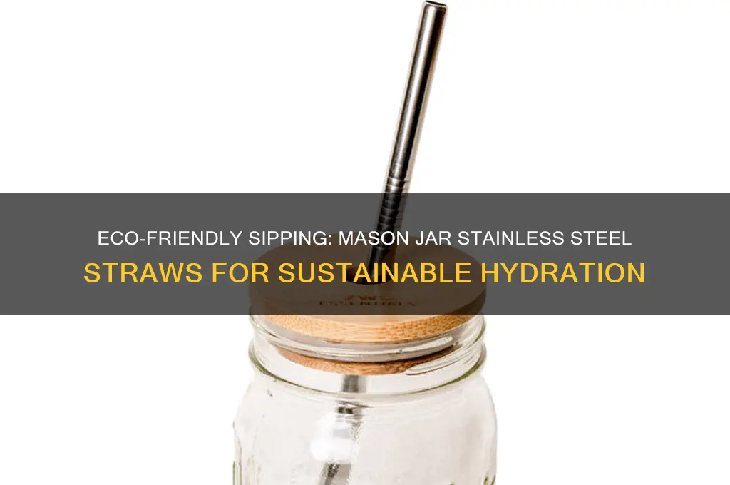 mason drinking jar stainless steel straw