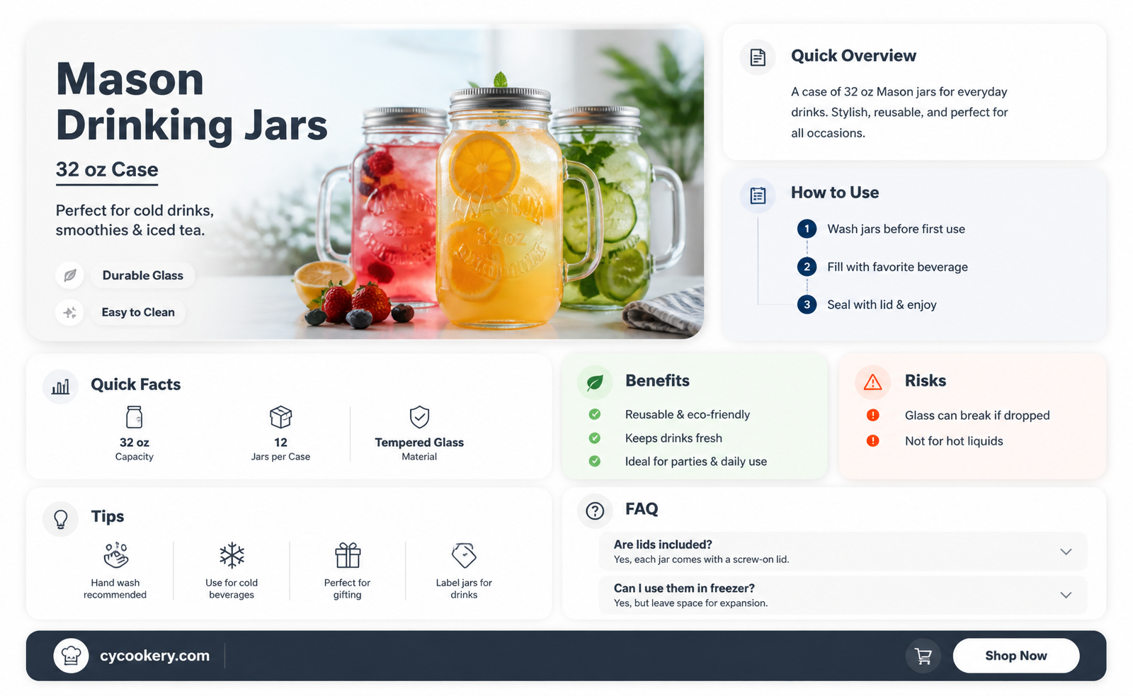 32 oz mason drinking jars case