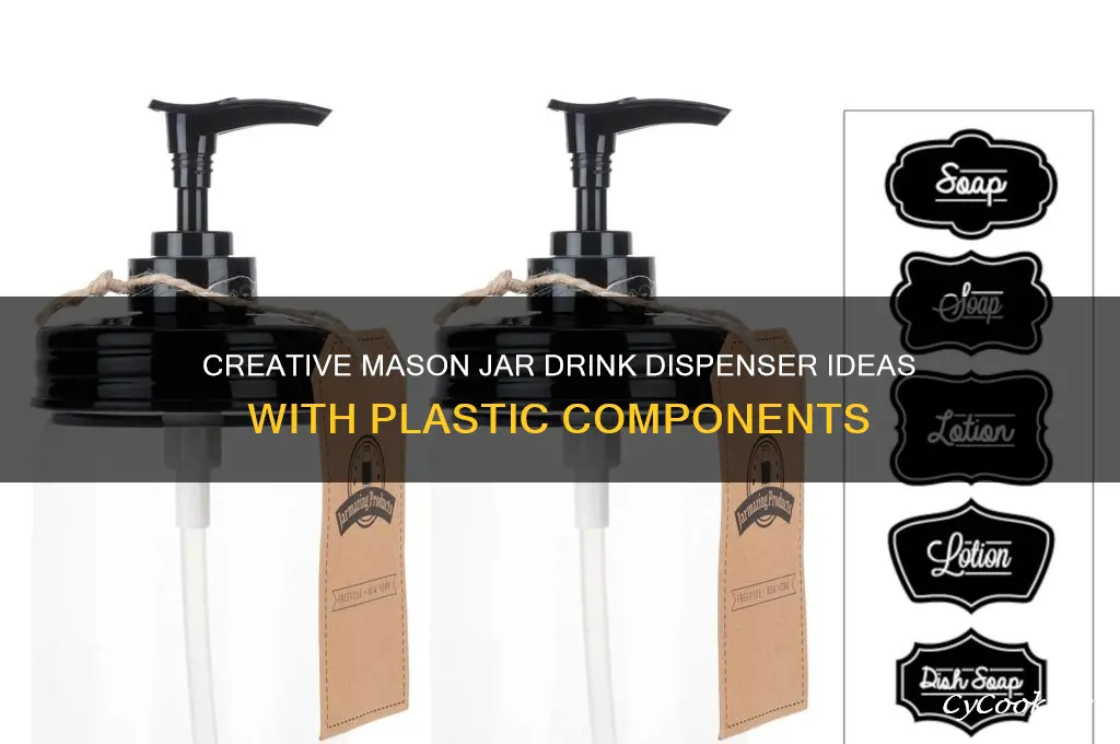 mason jar drink dispenser plastic
