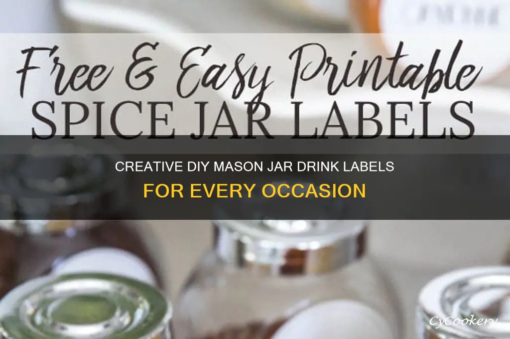 mason jar drink labels