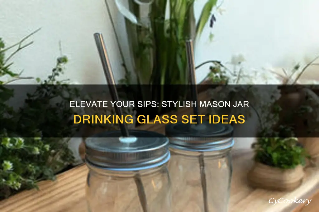 mason jar drinking glass set