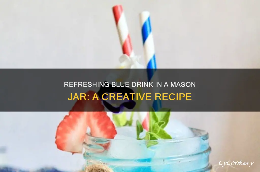 mason jar filled with blue drink