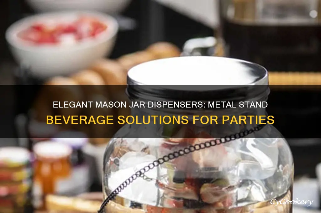 mason jar glass beverage drink dispensers with metal stand