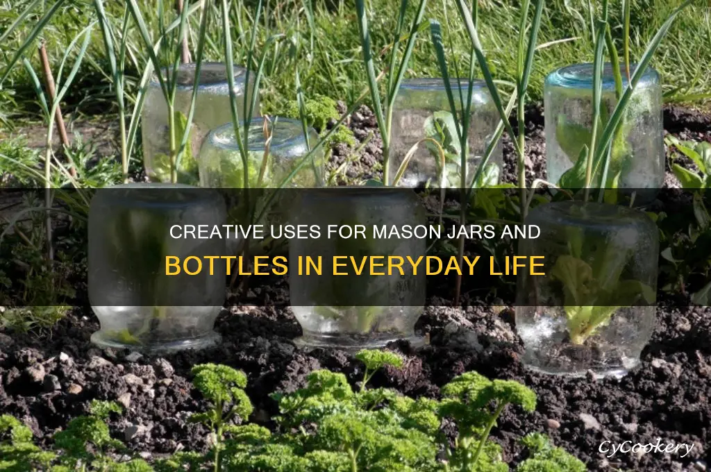 mason jars and bottles