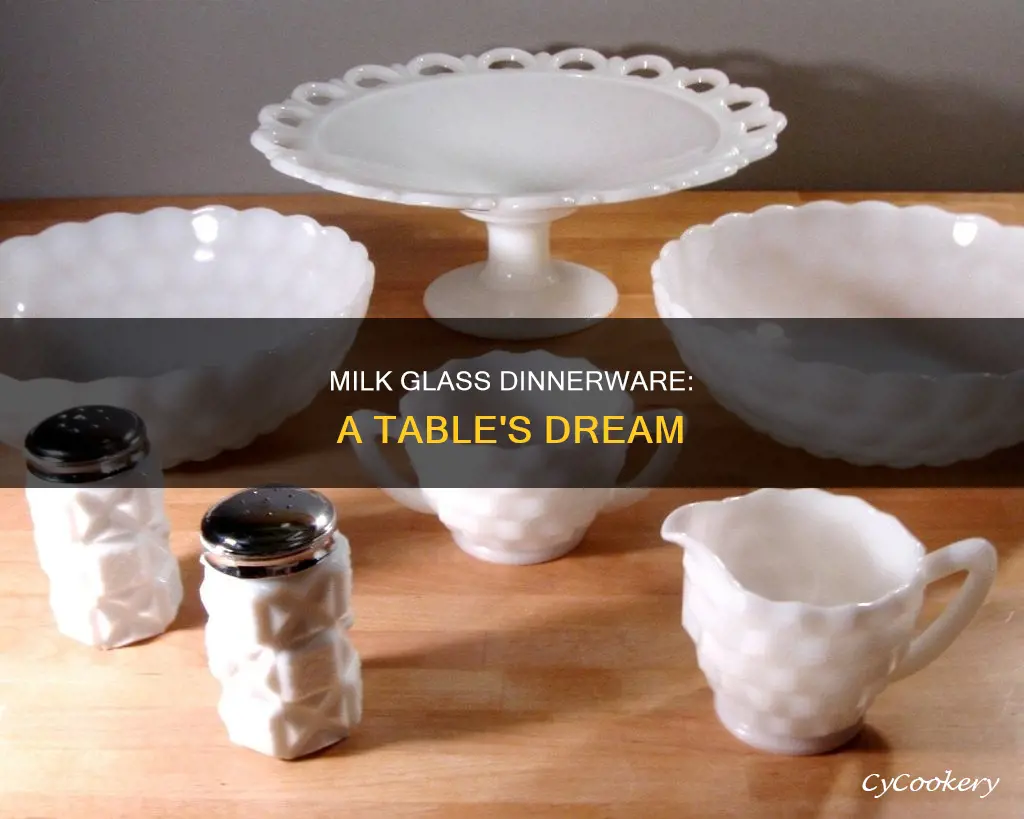 milk glass dinnerware set