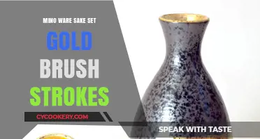Elegant Mino Ware Sake Set: Gold Brush Strokes for Modern Dining