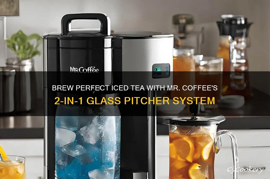 mr coffee 2-in-1 iced tea brewing system with glass pitcher