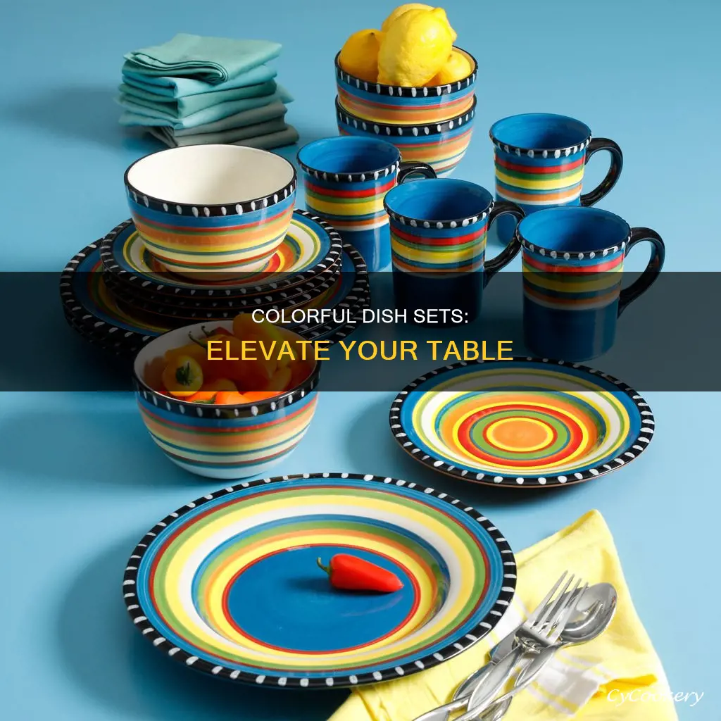 multi color dish sets