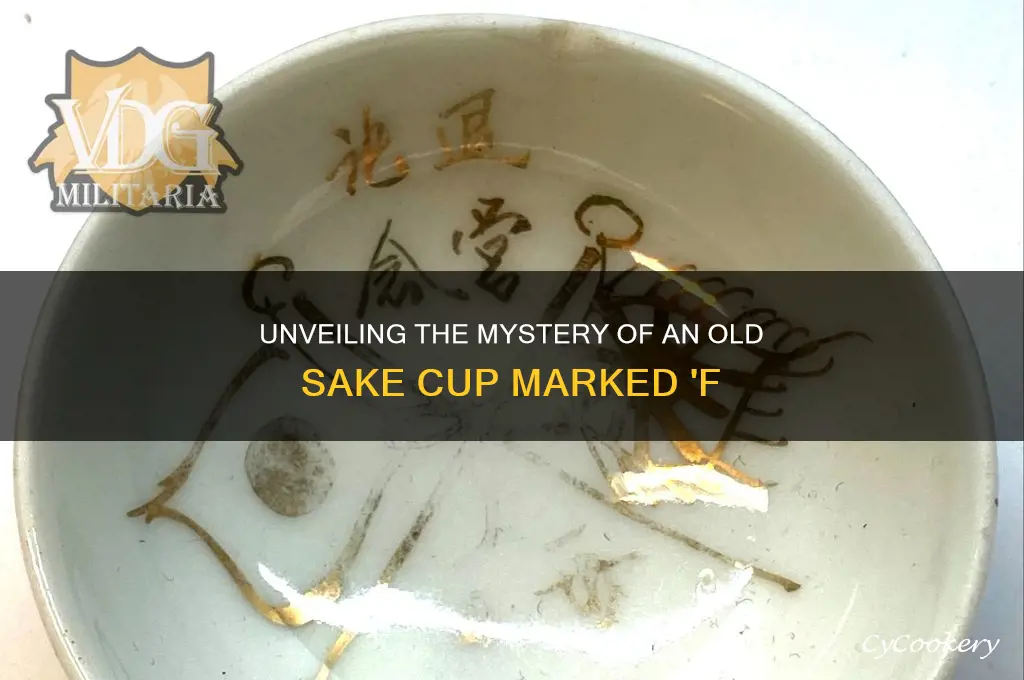 old sake cup marked f