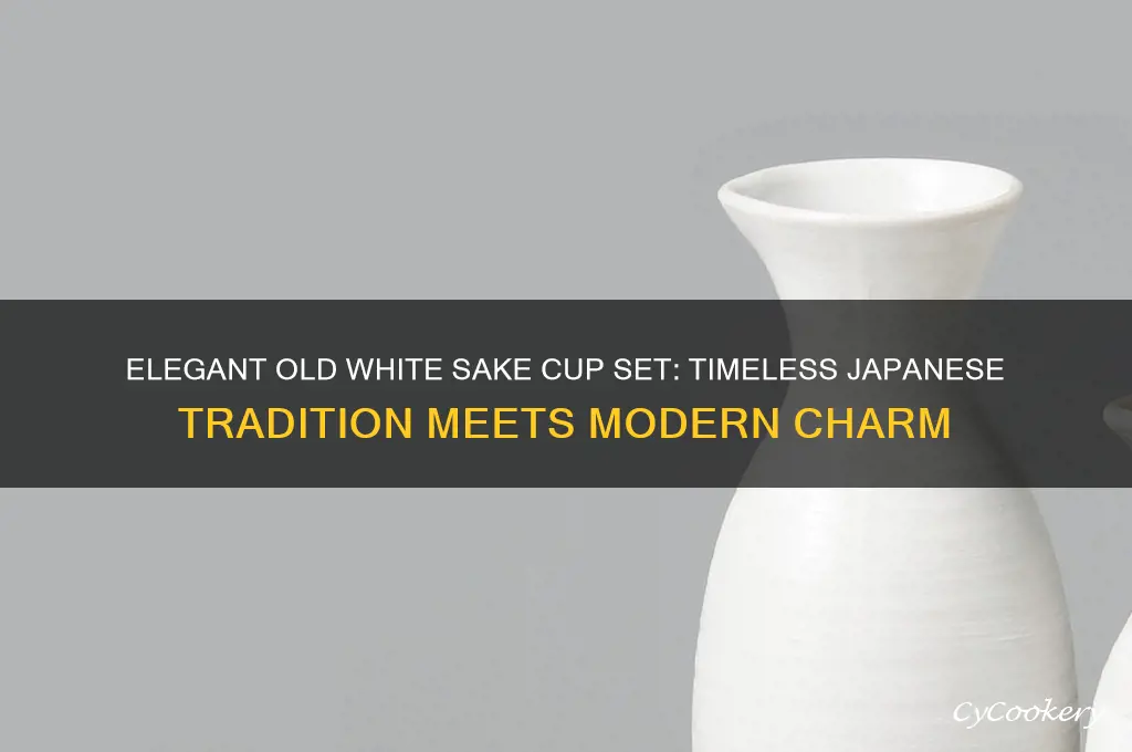 old white sake cup set