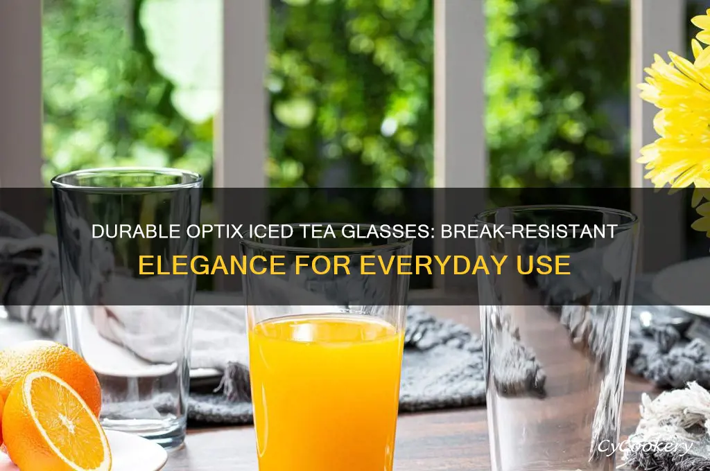 optix break resistant iced tea glasses