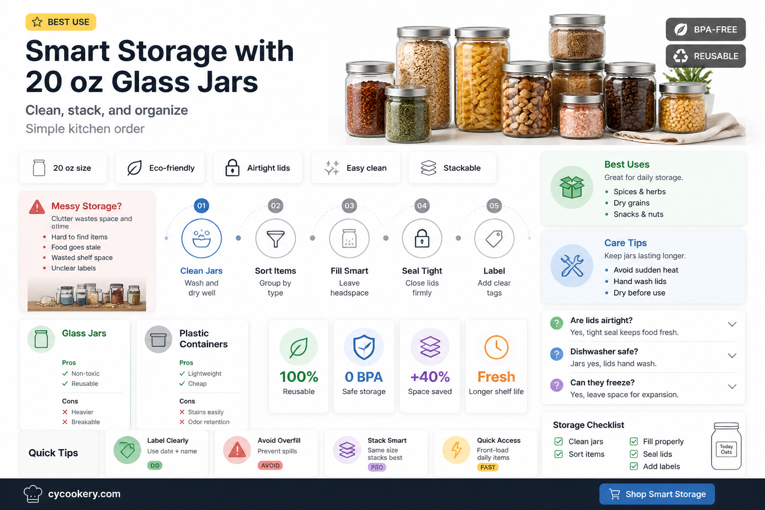 20 oz glass jars with lids