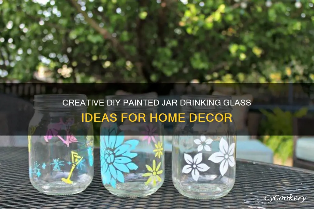 painted jar drinking glass