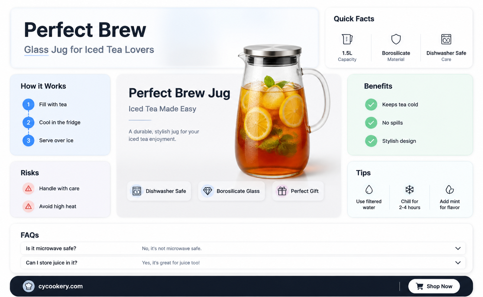 1 gallon glass jug for iced tea