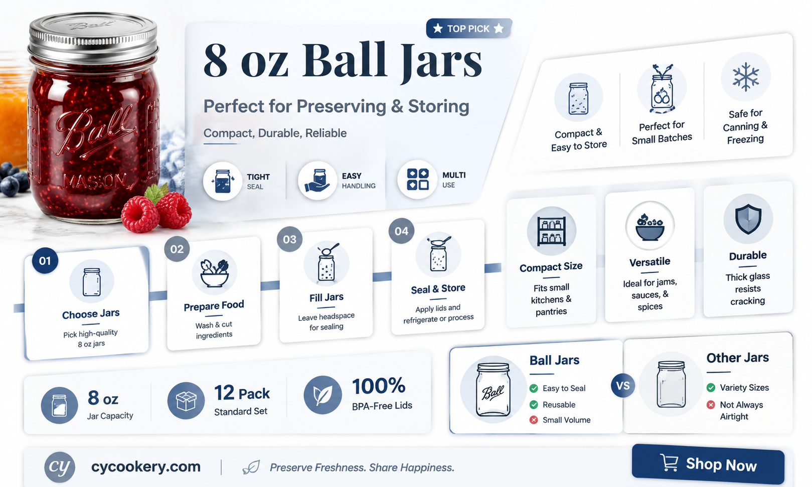 8 oz ball canning jars