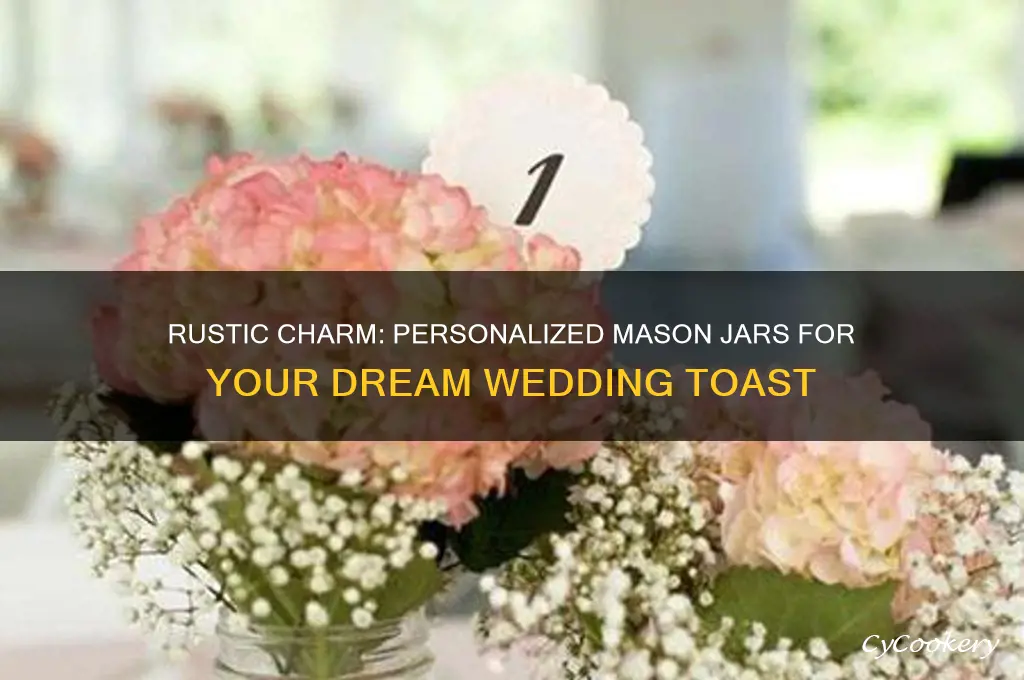 personalized rustic wedding mason jars to drink