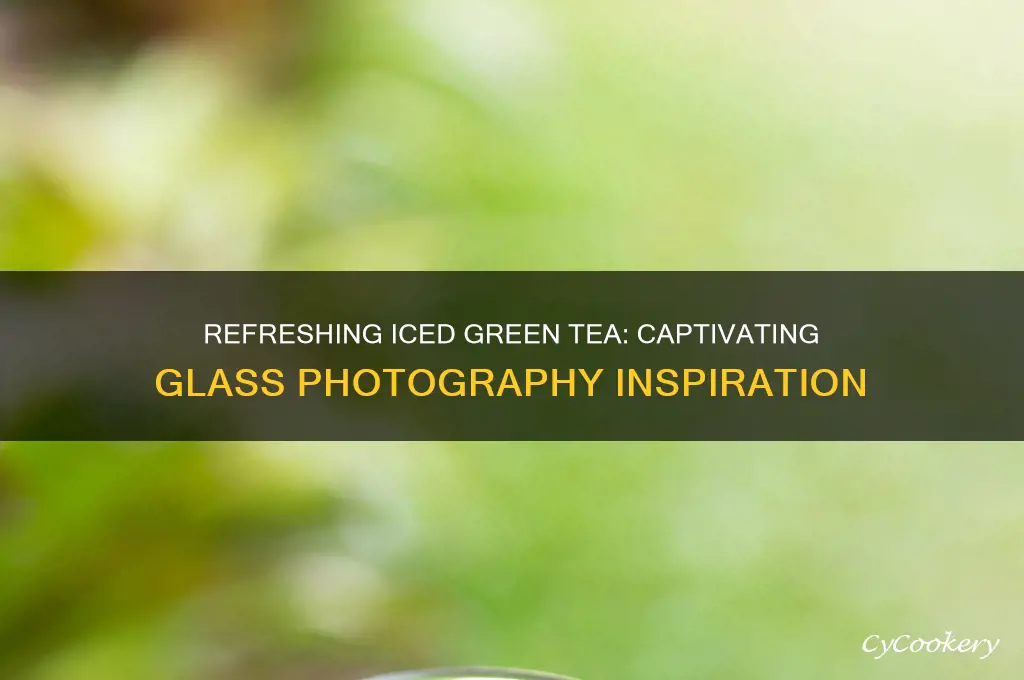 photos of iced green tea in a glass