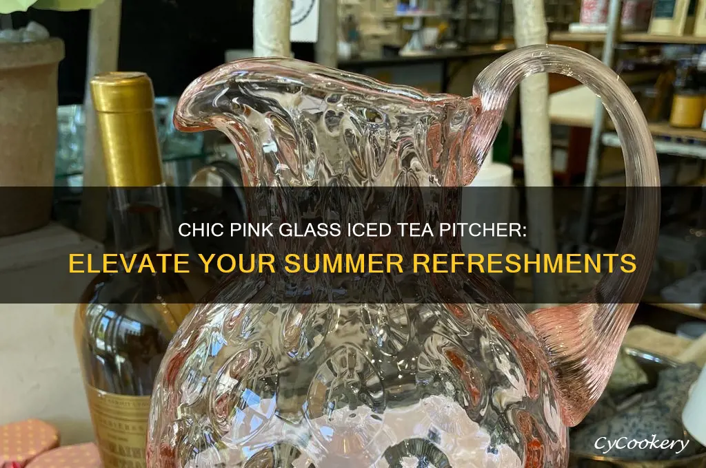 pink glass ice tea pitcher