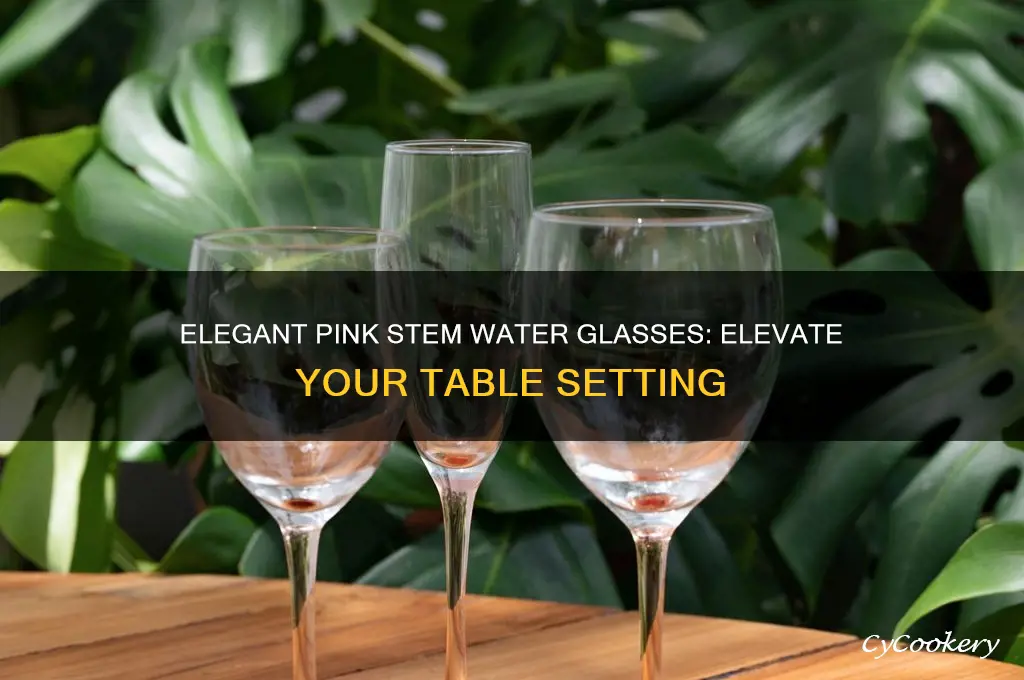 pink stem water glasses